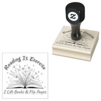Reading Is Exercise....  Rubber Stamp