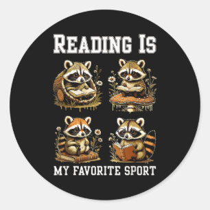 Reading is favorite sport cottagecore funny classic round sticker
