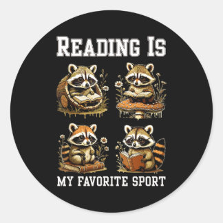 Reading is favorite sport cottagecore funny classic round sticker
