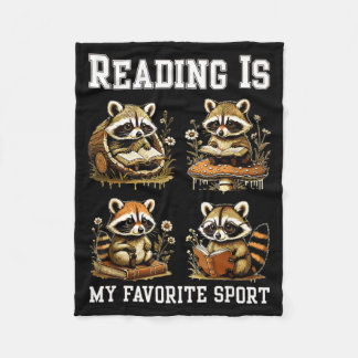 Reading is favorite sport cottagecore funny fleece blanket