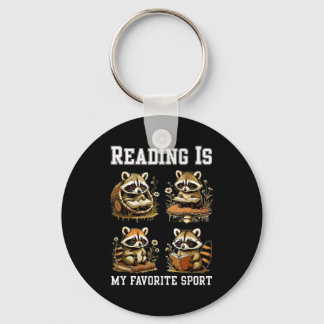 Reading is favorite sport cottagecore funny keychain