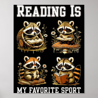 Reading is favorite sport cottagecore funny poster