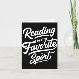 Reading is favorite sport for librarian bookworm card