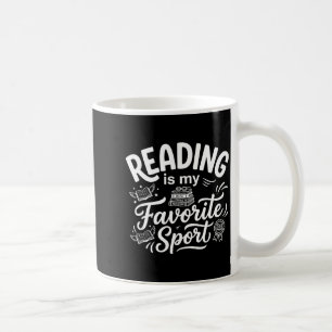 Reading is favorite sport funny librarian bookworm coffee mug