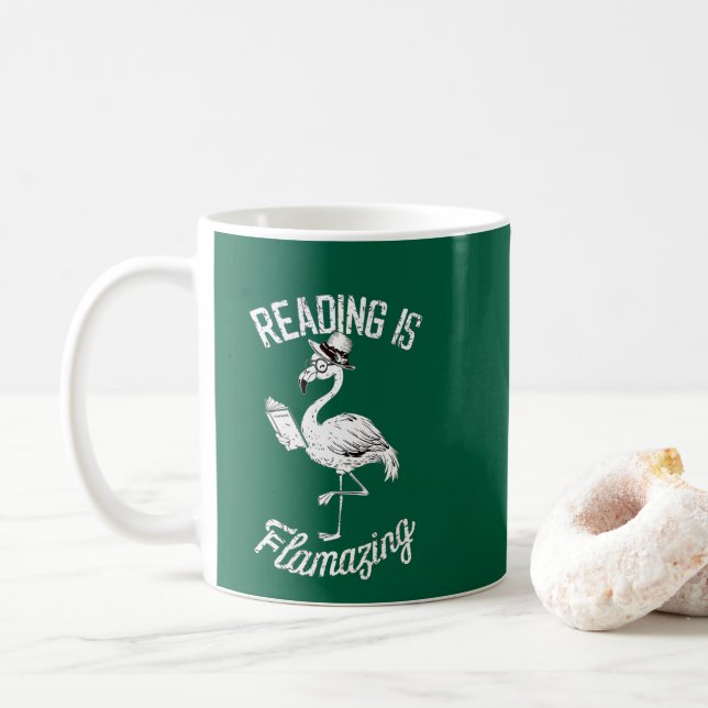 Reading Is Flamazing Funny Book Reading Lovers  Coffee Mug (With Donut)