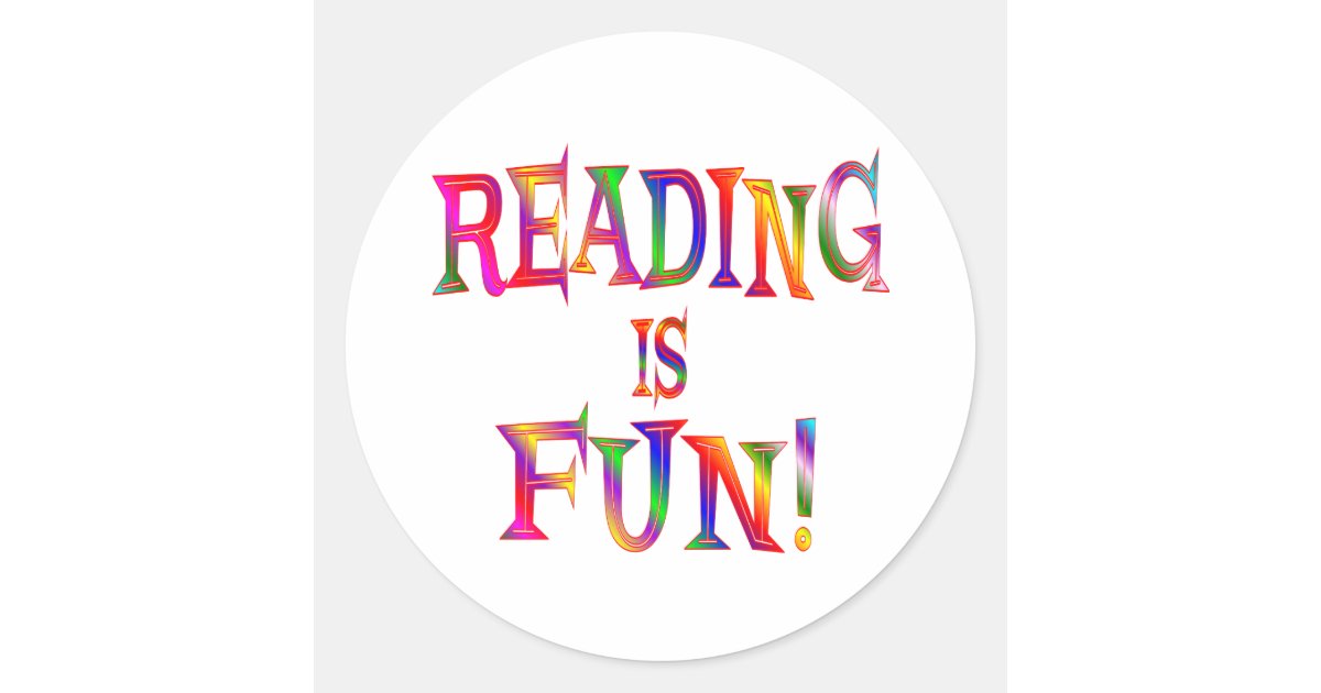 Reading is Fun Classic Round Sticker | Zazzle
