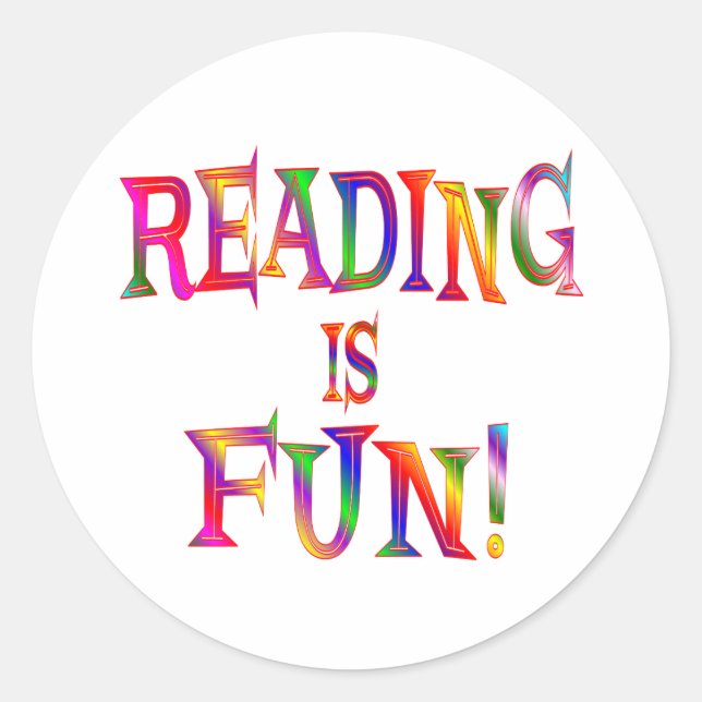 Reading is Fun Classic Round Sticker (Front)
