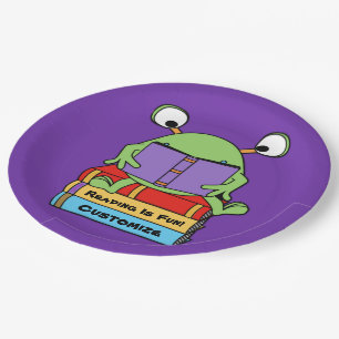 Reading Is Fun Cute Book Loving Alien Paper Plates