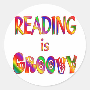 Reading is Groovy Classic Round Sticker
