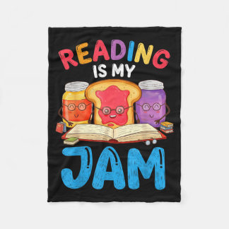Reading is jam funny love to read books girls boys fleece blanket
