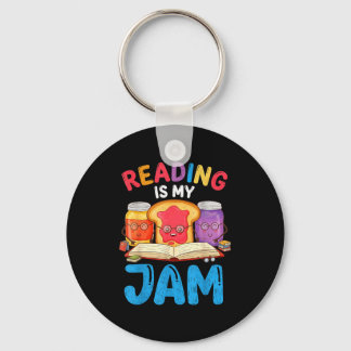 Reading is jam funny love to read books girls boys keychain