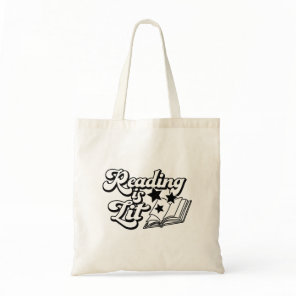 Reading Is Lit Funny Book Reading Lover Bookworm Tote Bag