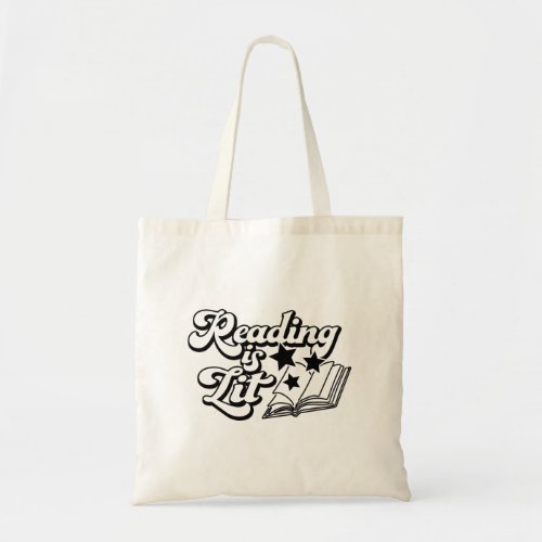 Reading Is Lit Funny Book Reading Lover Bookworm Tote Bag