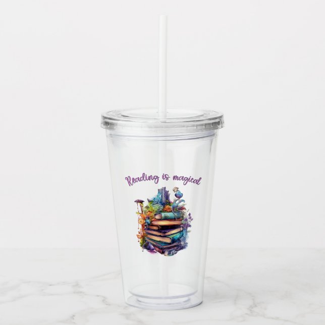Reading is Magical Acrylic Tumbler (Front)