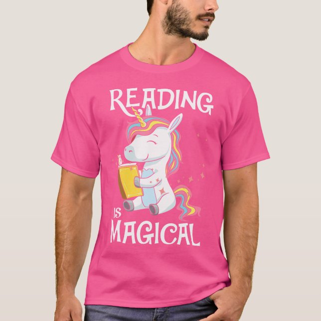 Reading Is Magical Book Lover Unicorn English Teac T-Shirt (Front)