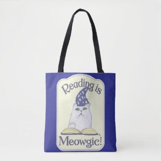  Reading is Magical Cat Fun Bookworm Slogan