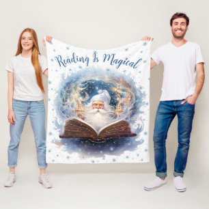 Reading is Magical Snowflake Design Fleece Blanket