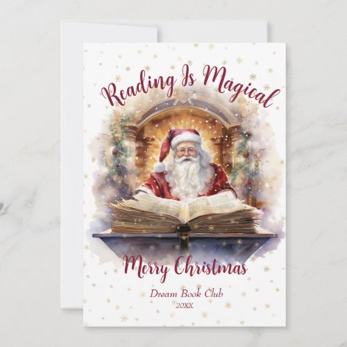 Reading is Magical Snowflake Design Holiday Card