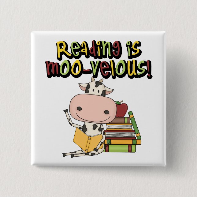 Reading is Moo-velous Button (Front)
