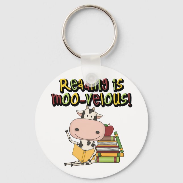 Reading is Moo-velous Keychain (Front)