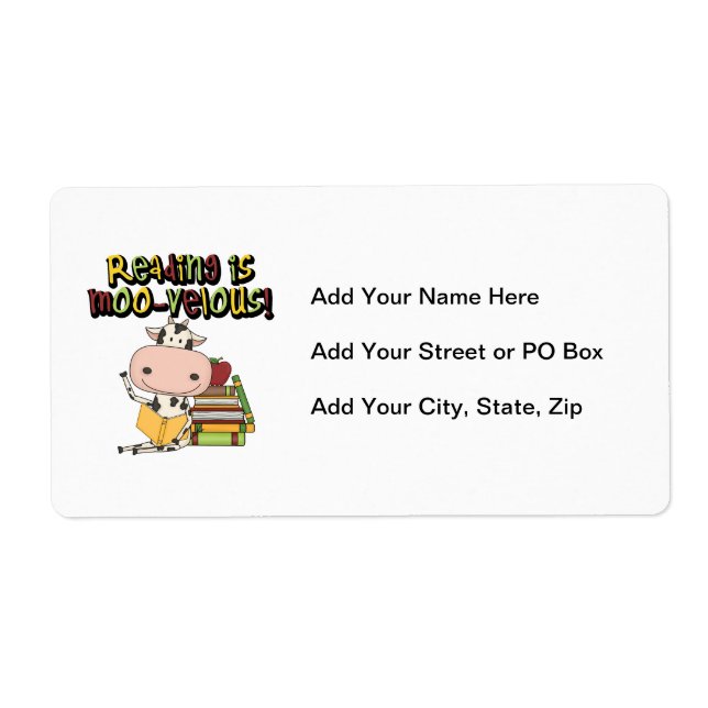 Reading is Moo-velous Label (Front)