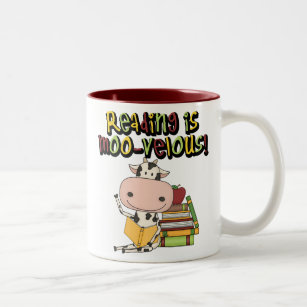 Reading is Moo-velous Two-Tone Coffee Mug