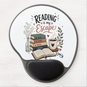 Reading Is My Escape - Cozy Book Lover Aesthetic Gel Mouse Pad