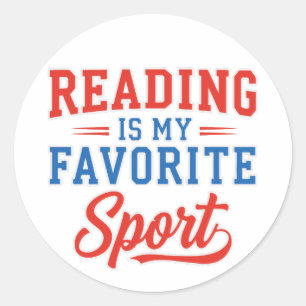 Reading Is My Favorite Sport Classic Round Sticker