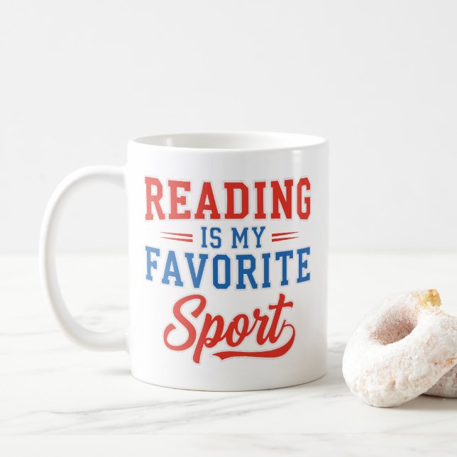 Reading Is My Favorite Sport Coffee Mug (With Donut)