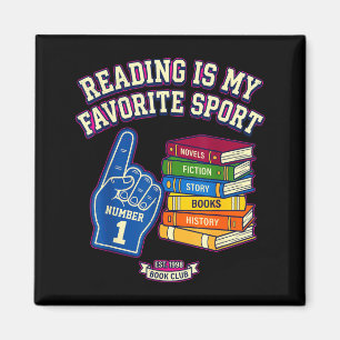 Reading is my favorite sport foam finger book magnet
