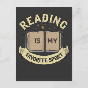 Reading Is My Favorite Sport Funny Book Reader Postcard