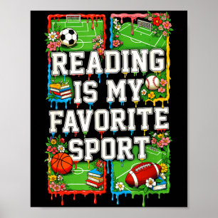 Reading is my favorite sport funny introvert poster