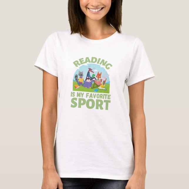 Reading Is My Favorite Sport Reading Forest T-Shirt (Front)