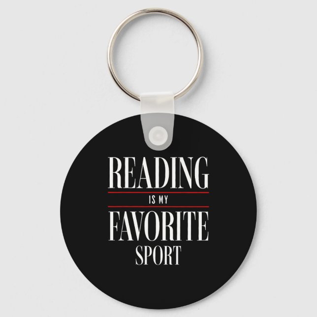 Reading Is My Favorite Srt Book Lover Funny Saying Keychain (Front)