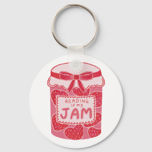 Reading is my jam book lover keychain