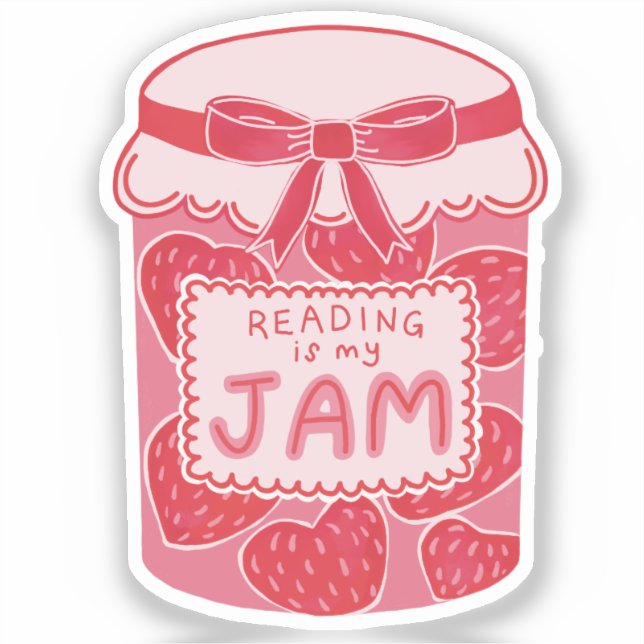 Reading is my jam book lover sticker (Front)