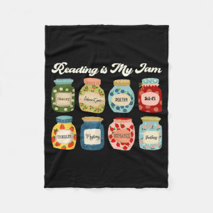 Reading Is My Jam Book Lover Teacher Student Liter Fleece Blanket