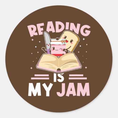 Reading Is My Jam Books Reading Book Reader Classic Round Sticker