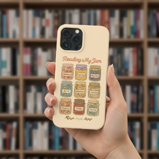 Reading Is My Jam Cute Book Lover Genre Jars iPhone 13 Pro Max Case