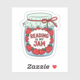 Reading is my Jam Cute Bookish Bookclub Book Lover Sticker