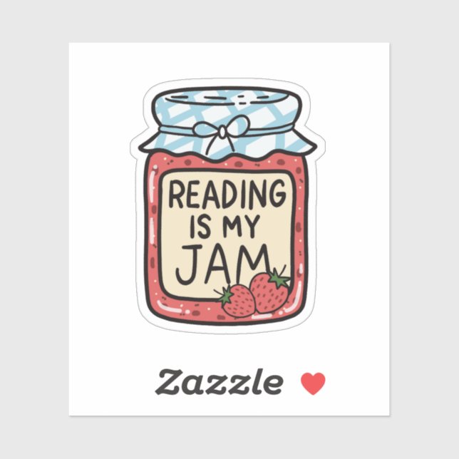 Reading is my Jam Cute Bookish Bookclub Book Lover Sticker (Sheet)