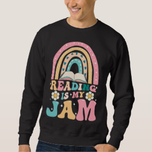 Reading is my Jam Rainbow Cute Teacher Librarian Sweatshirt