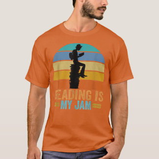 Reading Is My Jam Retro Vintage Funny Books Lovers T-Shirt