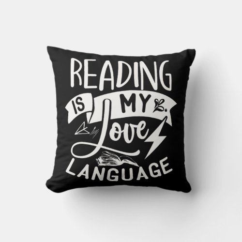 Reading is my love language T_Shirt Two_Tone Coffe Throw Pillow