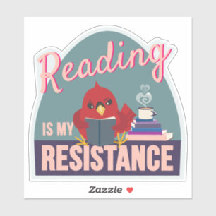 Reading Is My Resistance – Blue Egg-Shaped Sticker