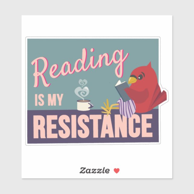 Reading is My Resistance Purple Rectangle sticker (Sheet)