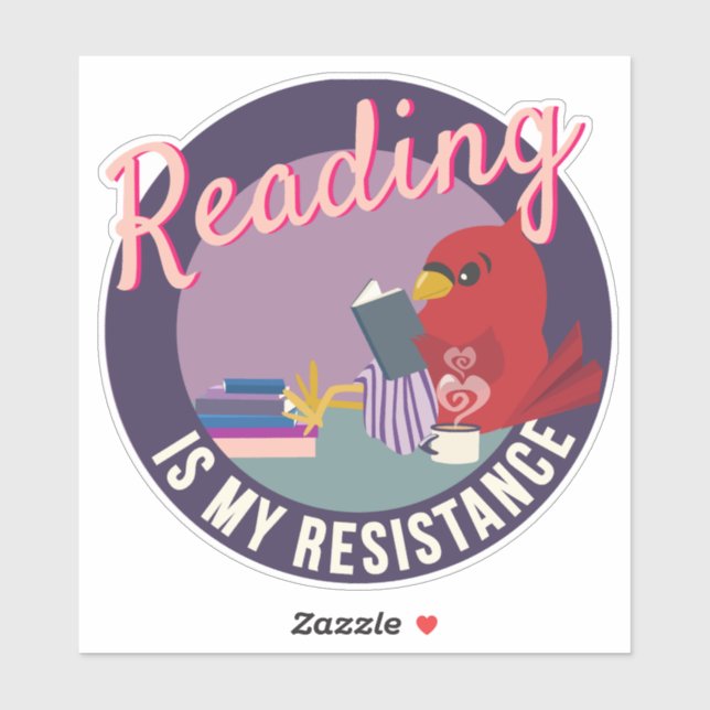 Reading is My Resistance Purple Round Badge Sticker (Sheet)