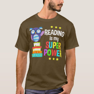 Reading is My Super Power Girl Book Lover Reader T-Shirt