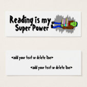 Reading Is My Super Power Mini Bookmarker (Front & Back)