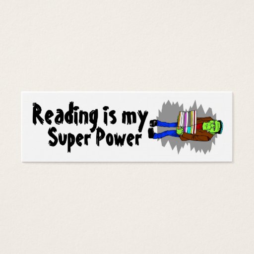 Customizable Reading Is My Super Power Mini Bookmarker Business Cards
